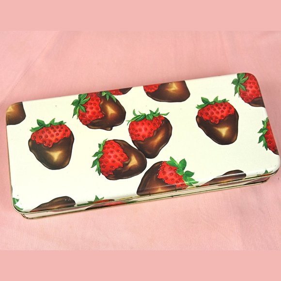 Vintage Department 56 Sweets Chocolate Strawberries Tin Trinket Storage Gift Box - Picture 1 of 7